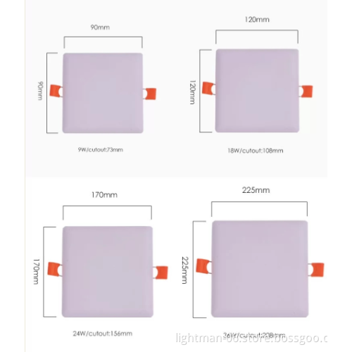 18W Frameless LED Panel Light 120x120mm Square Design